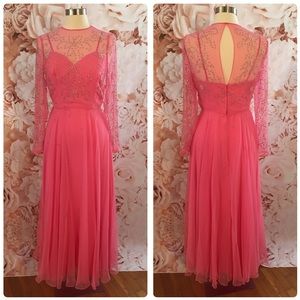 Vintage Pink Rhinestone Gown 🌸